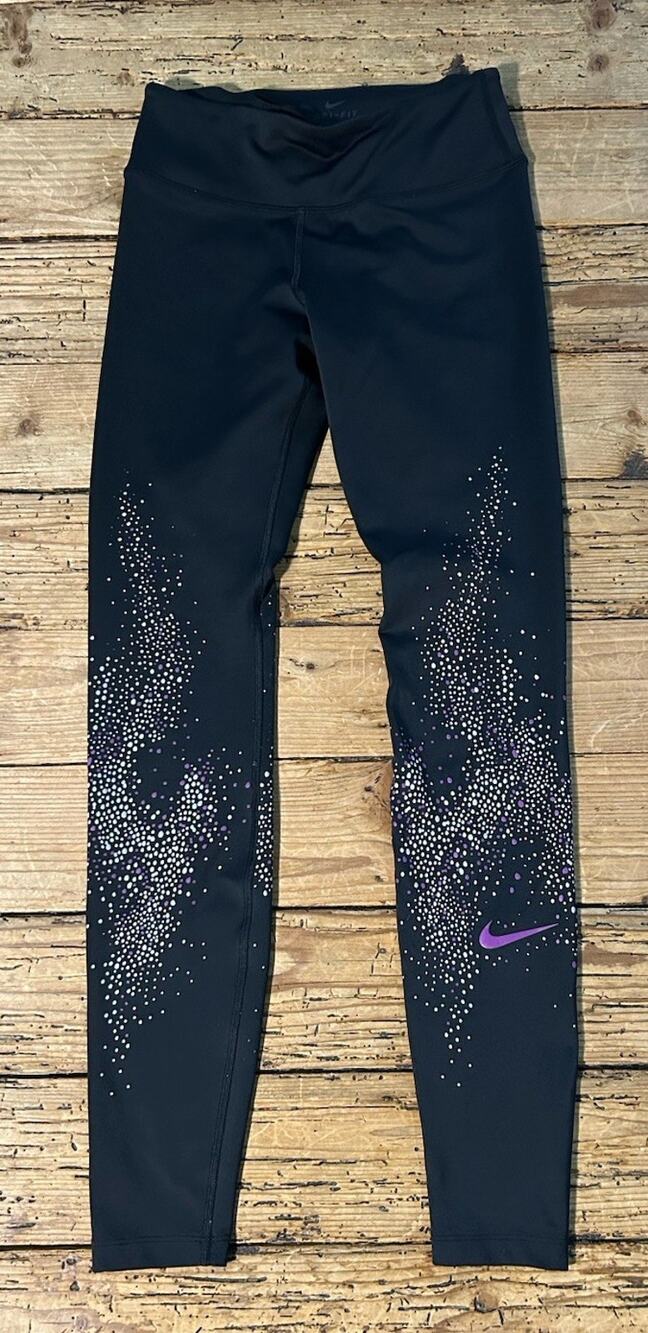 Nike Women’s Size XS Black/Vivid Purple Fast Flashing Leggings